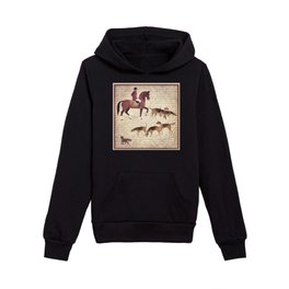 English country foxhunt print Kids Pullover Hoodie
