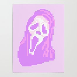 Kawaii Ghostie Pixel Art Poster