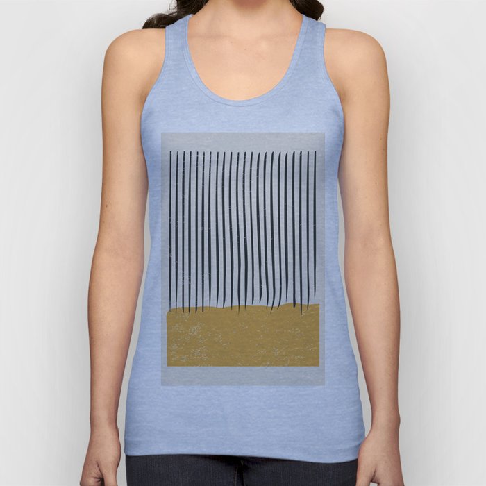 Mid Century Modern Minimalist Rothko Inspired Color Field With Lines Geometric Style Tank Top