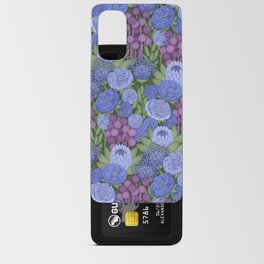 Romantic Bohemian Floral and Thistle Pattern // Cobalt Blue, Royal Blue, Green, Plum Purple Android Card Case