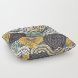 Linocut Flower Pattern Floor Pillow