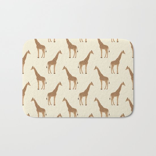 Giraffe animal minimal modern pattern basic home dorm decor nursery safari patterns Bath Mat