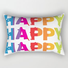 HAPPY  Stripes Rectangular Pillow