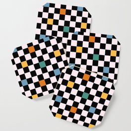 Groovy Retro Checkerboard Coaster