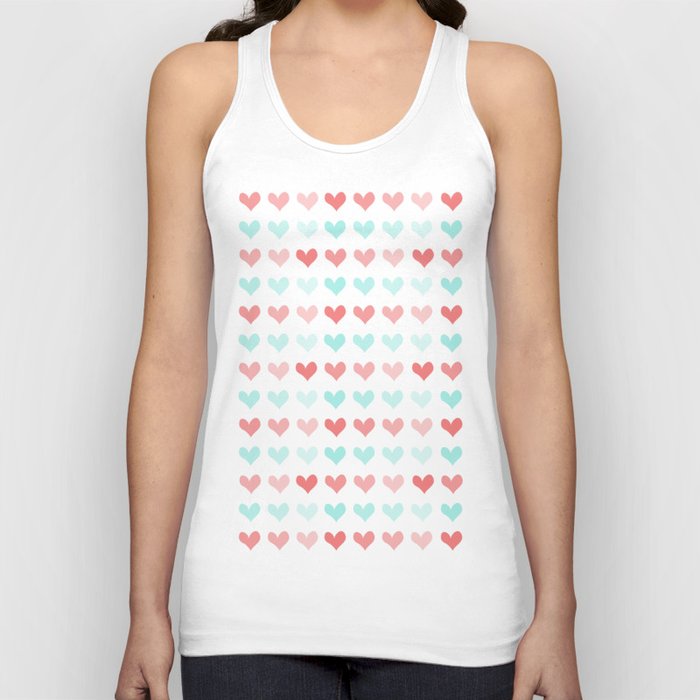 Pastel Colors Hearts Pattern Tank Top