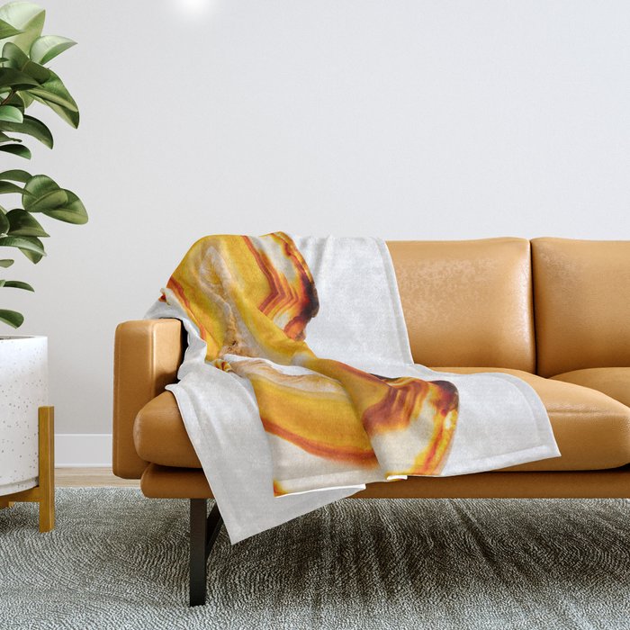 Amber agate slice Throw Blanket