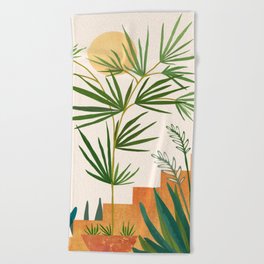 The Good Garden Desert Landscape Illustration Beach Towel