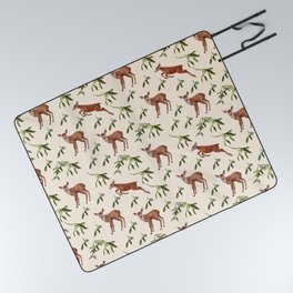 Little deer and mistletoe Picnic Blanket