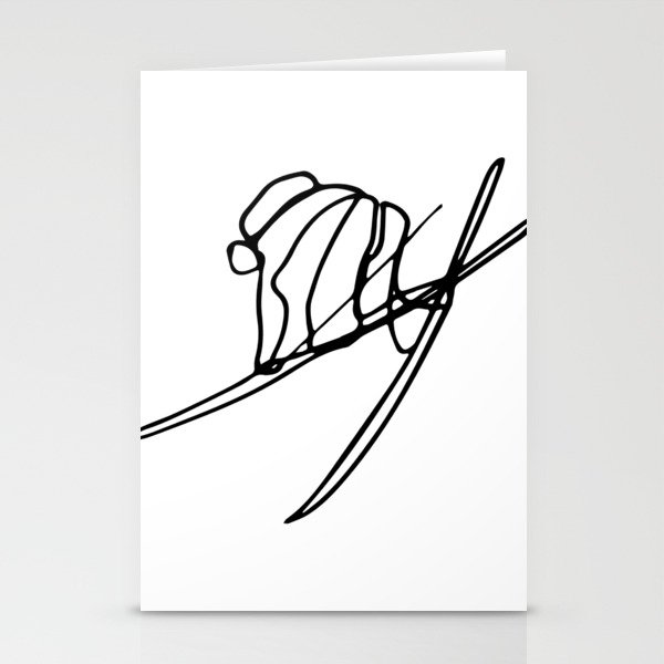 Skier Grabs :: Single Line Stationery Cards