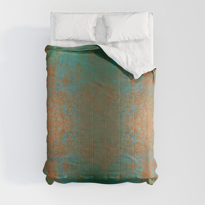 Vintage Teal and Copper Rust Comforter