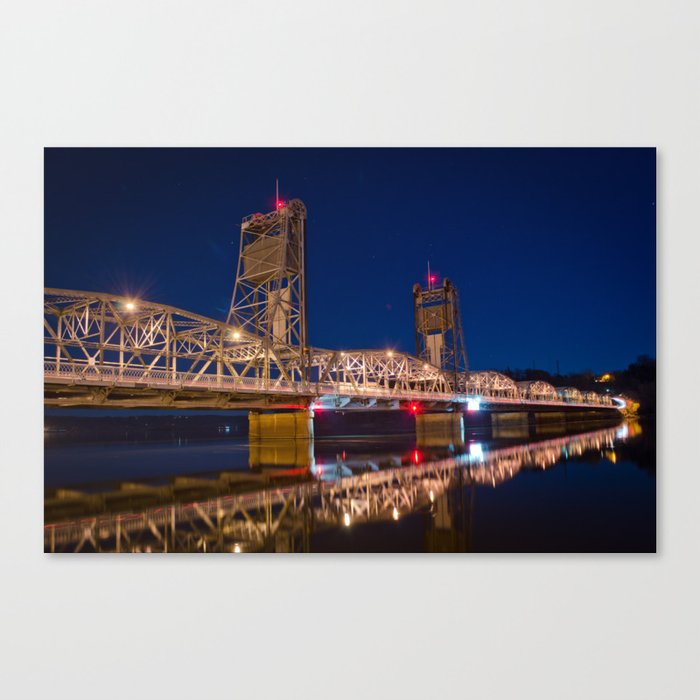 Stillwater MN Lift Bridge at Night Canvas Print