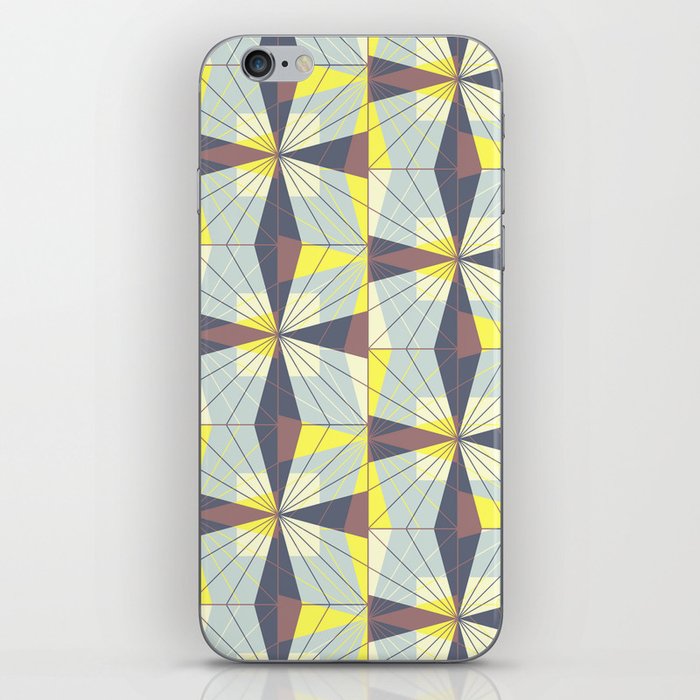 It's complicated. Bold geometric pattern in marsala, yellow and charcoal. iPhone Skin