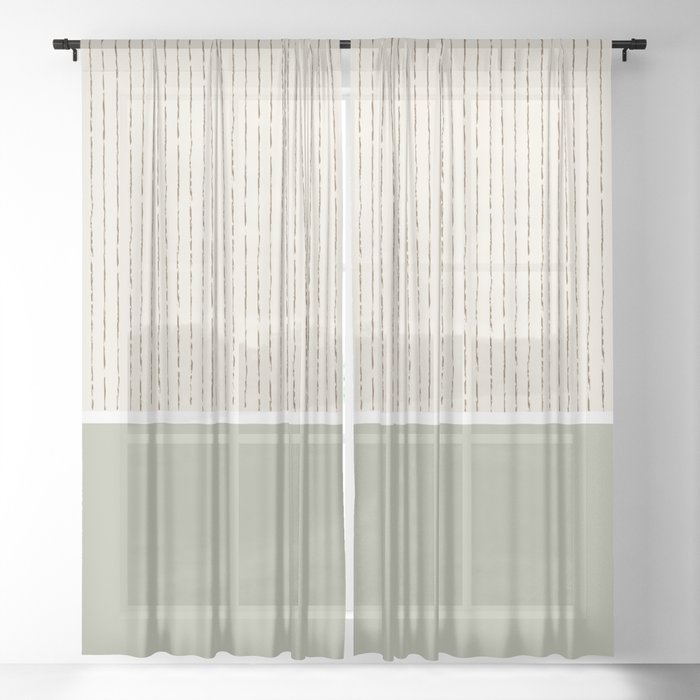 Cream Sage Sheer Curtain