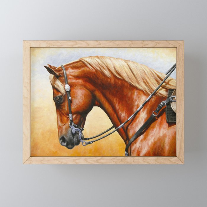 Western Sorrel Quarter Horse Framed Mini Art Print
