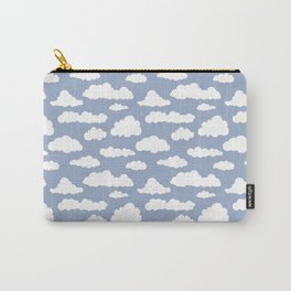 Sunny Summer Sky: White Cartoon Clouds in a Blue Sky Pattern Carry-All Pouch | Blueandwhite, Graphicdesign, Bluewhitepattern, Calmingpattern, Cloudysky, Pattern, Peacefulsky, Whiteclouds, Bluesky, Sunnysky 