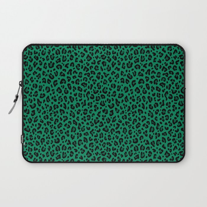 LEOPARD PRINT in GREEN | Collection : Leopard Spots – Punk Rock Animal Prints | Laptop Sleeve