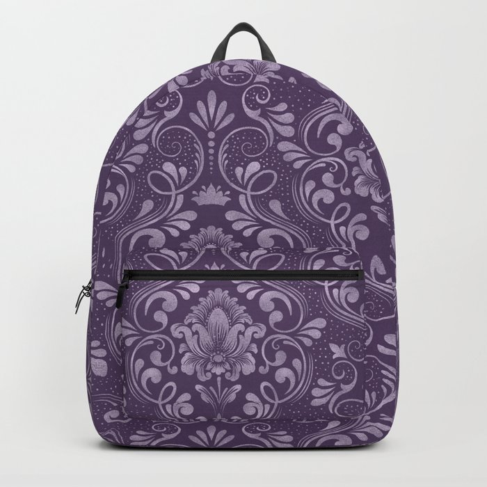 Damask Pattern with Glittery Metallic Accents Backpack