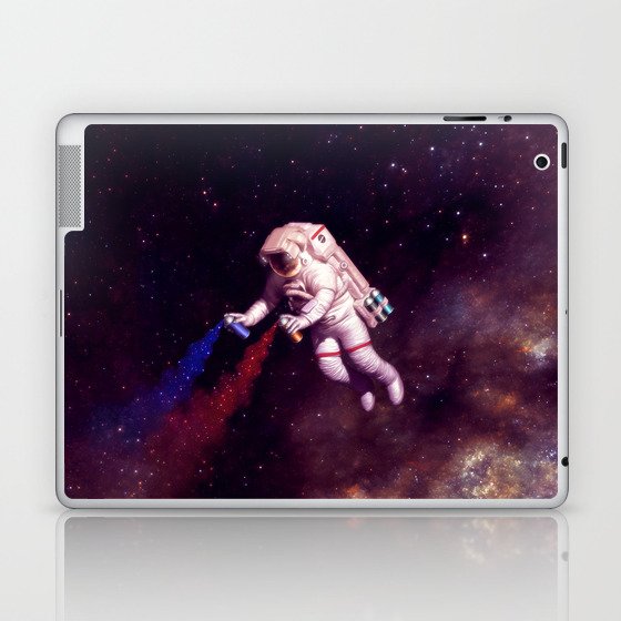 "Shooting Stars" - Astronaut Artist Laptop & iPad Skin