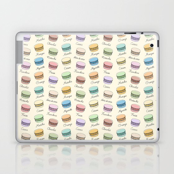French Macarons Pattern on Vanilla Laptop & iPad Skin