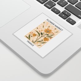 Flower Market | France | Floral Art Poster Sticker