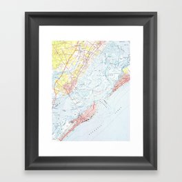 Vintage Map of Ocean City NJ (1952) Framed Art Print