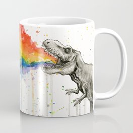 T-Rex Rainbow Puke Mug