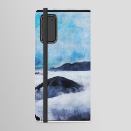 Photo of clouds and montain painting imitation Android Wallet Case