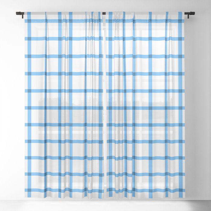 Blue Gingham - 08 Sheer Curtain