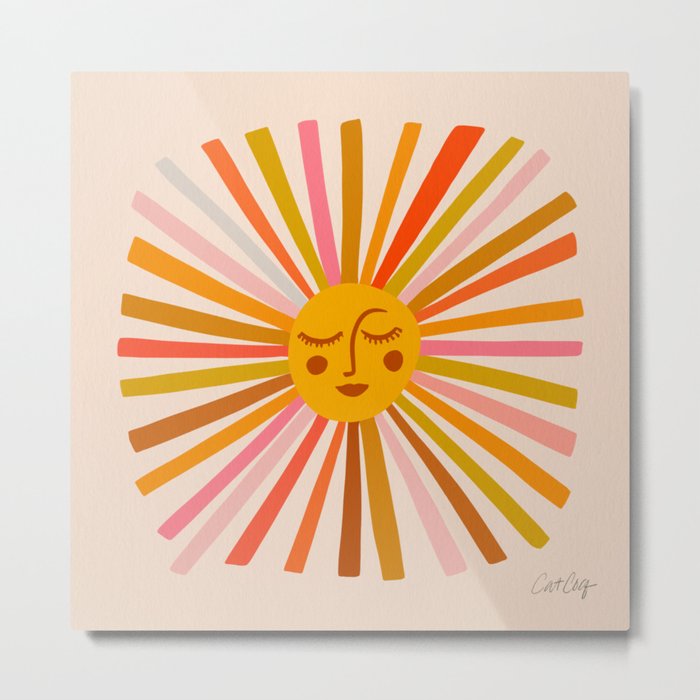Sunshine – Retro Ochre Palette Metal Print