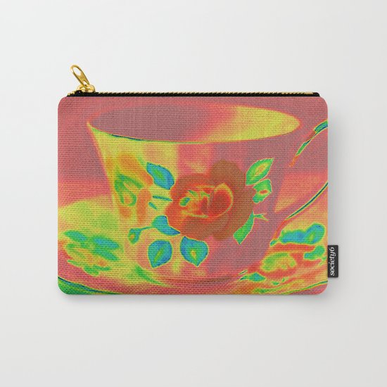 Teacup | Still Life | Vintage Coral Rose Teacup | Nadia Bonello Carry-All Pouch