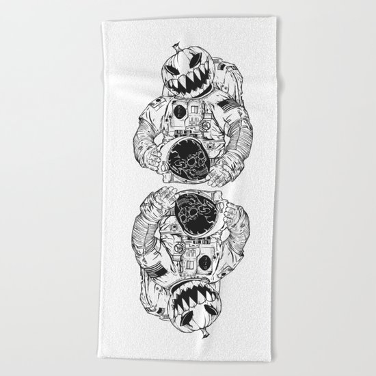 Astronaut's Halloween Beach Towel