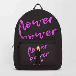Vania flower power Backpack | Woman, Selflove, Funny, Hippie, Bekind, Illustration, Originalart, Digital, Graphicdesign, Girlillustration 