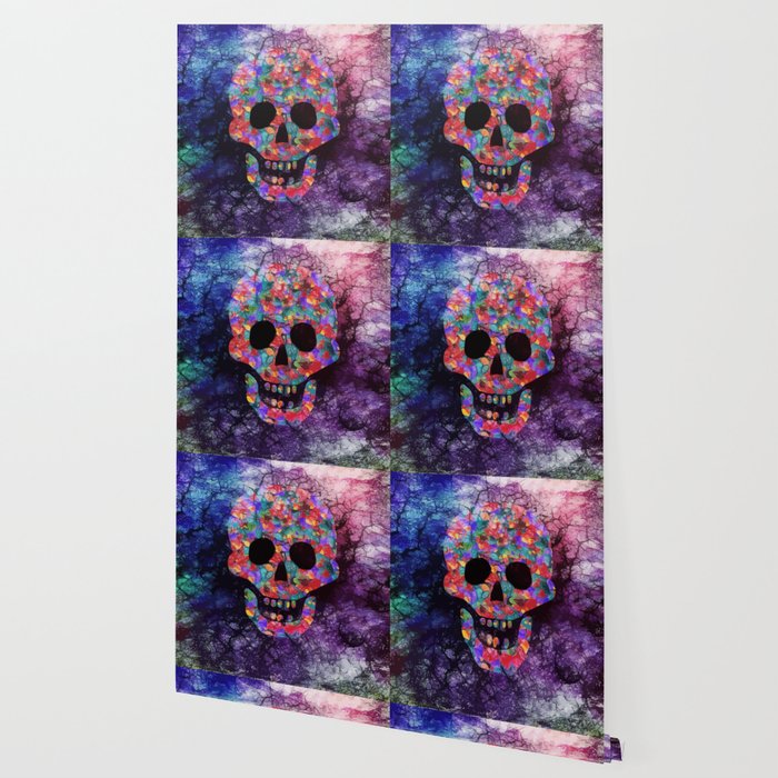 Happy Skull Wallpaper By Lessaksart Society6