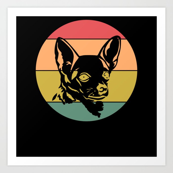 CHIHUAHUA RETRO DOG DESIGN Art Print