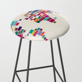 All We Need Is Love World Map Art Bar Stool