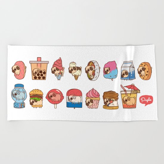 Puglie Food Collection 3 Beach Towel