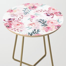 Pink Watercolor Florals I Side Table