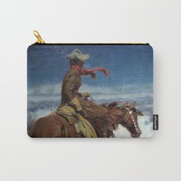 “The Lonely Vigil” by W Herbert Dunton Carry-All Pouch | Painting, Texas, Artists, Cowboy, Old Time, History, Rider, Horse, Vigil, Snow 