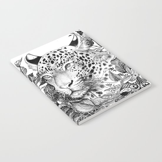 black and white jungle leopard Notebook