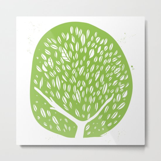 Tree of life - pea green Metal Print