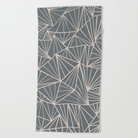 Ab Fan Grey And Nude Beach Towel