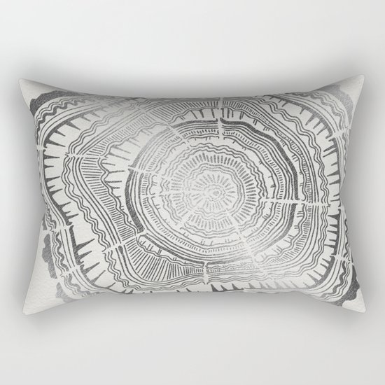 Growth Rings – 65 Years – Silver Rectangular Pillow