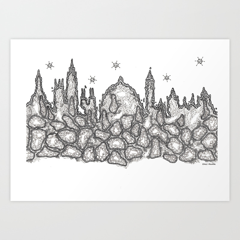 Oxford Skyline Histology Slide Art Print By Emzpens Society6