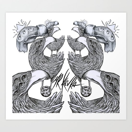vultures and crows Art Print