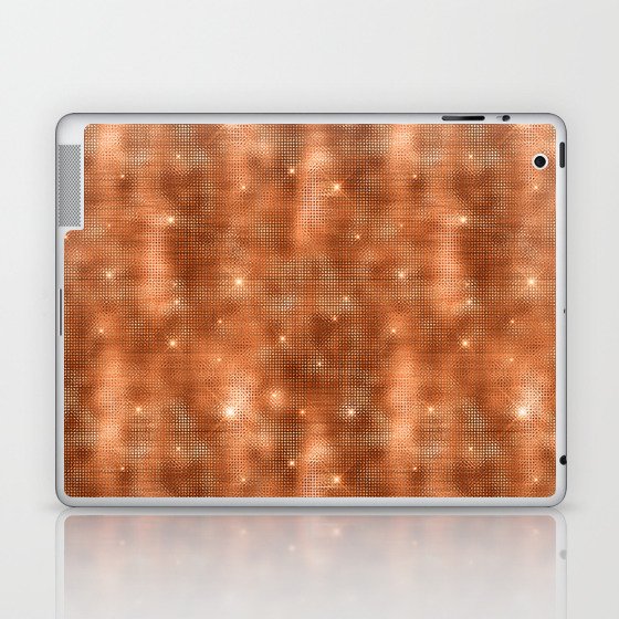 Glam Orange Diamond Shimmer Glitter Laptop & iPad Skin