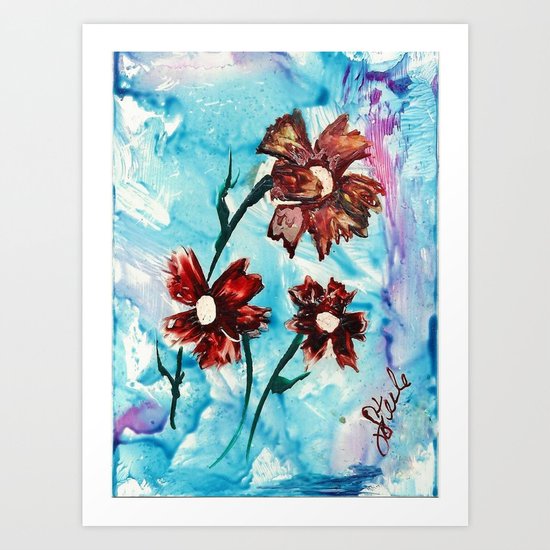 Brown flowers Art Print