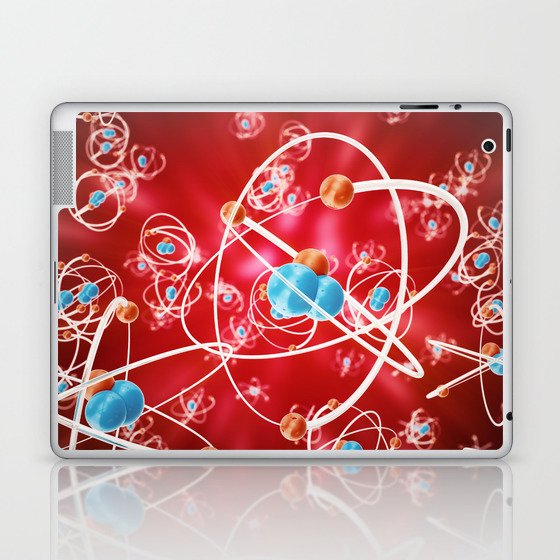 Abstract atom background, Chemistry model of molecule Laptop & iPad Skin