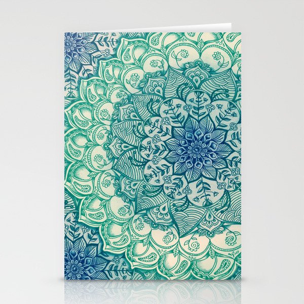 Emerald Doodle Stationery Cards