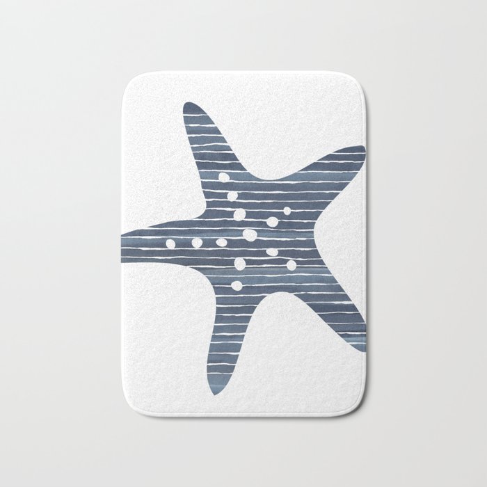 Starfish with Pattern Overlays Bath Mat