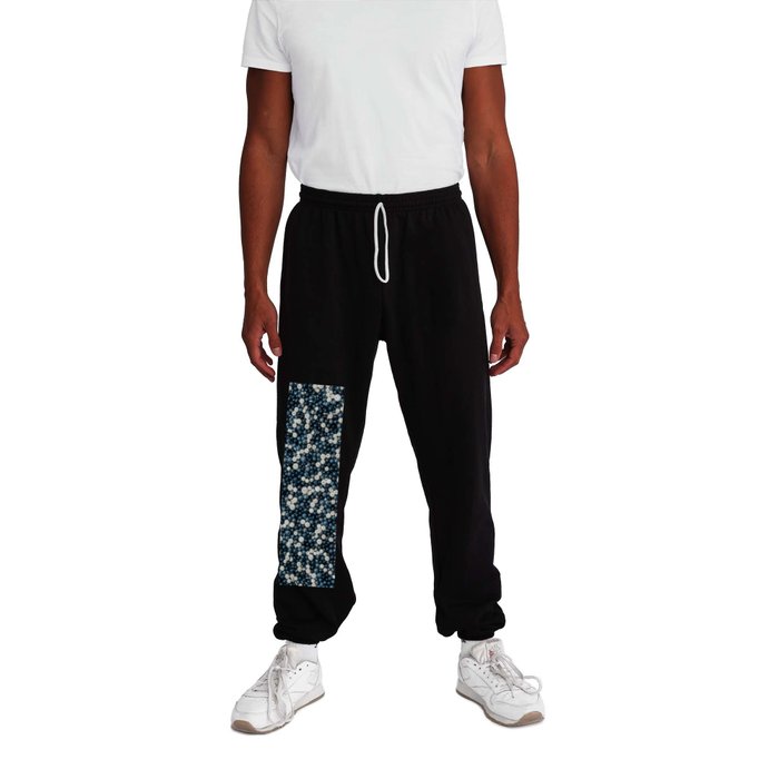 Black, White and Silver Sprinkles Candy Photo Pattern Sweatpants